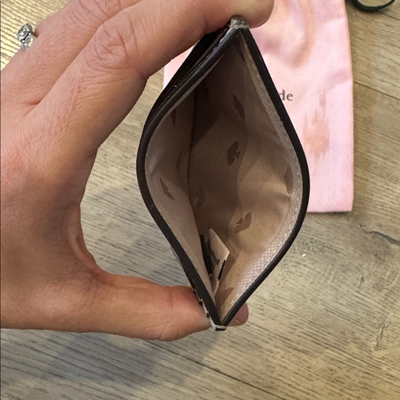 Kate Spade Taupe Card Holder with Pink Pouch - Picture 4 of 4